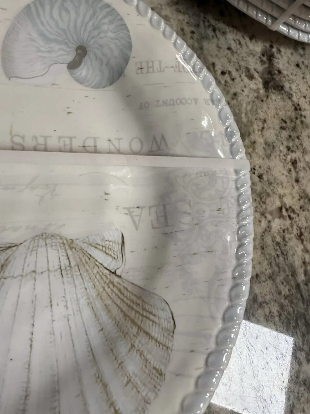 Nwt 4 Coastal Home Melamine Seashell Dinner Plates 10.5